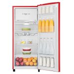Hisense RR220D4ARF – Frigorífico Una Puerta; Botellero Cromado; estantes XXL; 164 L de capacidad neta; 128 cm alto; silencioso 40dB; Color Rojo – Image 2